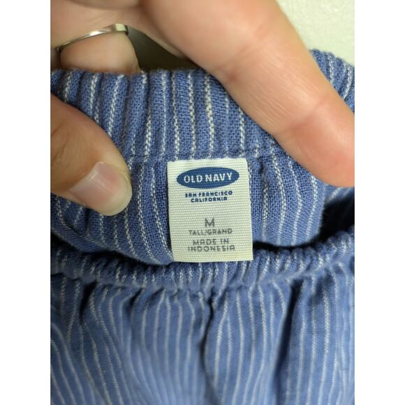 OLD NAVY Blue Stripe Off the Shoulder Ruffle Top Shift Dress Women's Medium - Picture 4 of 5